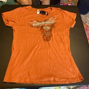 Women’s Orange Harley Davidson T-shirt Sz 3X-Large-NWT